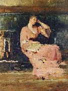 Vaclav Brozik A Seated Lady oil on canvas